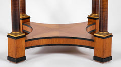 Charles X Satinwood Round Four Column Center Table
