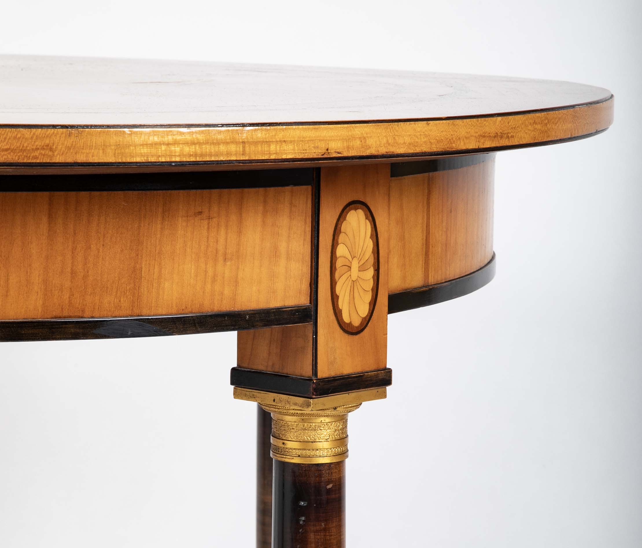 Charles X Satinwood Round Four Column Center Table – Avery & Dash ...