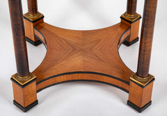 Charles X Satinwood Round Four Column Center Table