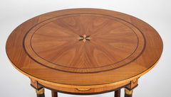 Charles X Satinwood Round Four Column Center Table