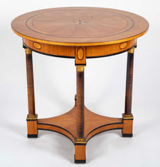 Charles X Satinwood Round Four Column Center Table