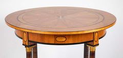 Charles X Satinwood Round Four Column Center Table
