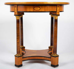 Charles X Satinwood Round Four Column Center Table