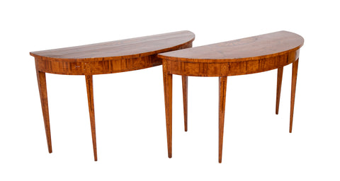Pair of Mid 19th Century Profusely Inlaid Satinwood Console Tables