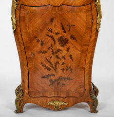 A Louis XV Highly Shaped Marquetry Bronze Mounted Secretary Abattant