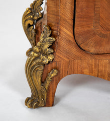 A Louis XV Highly Shaped Marquetry Bronze Mounted Secretary Abattant
