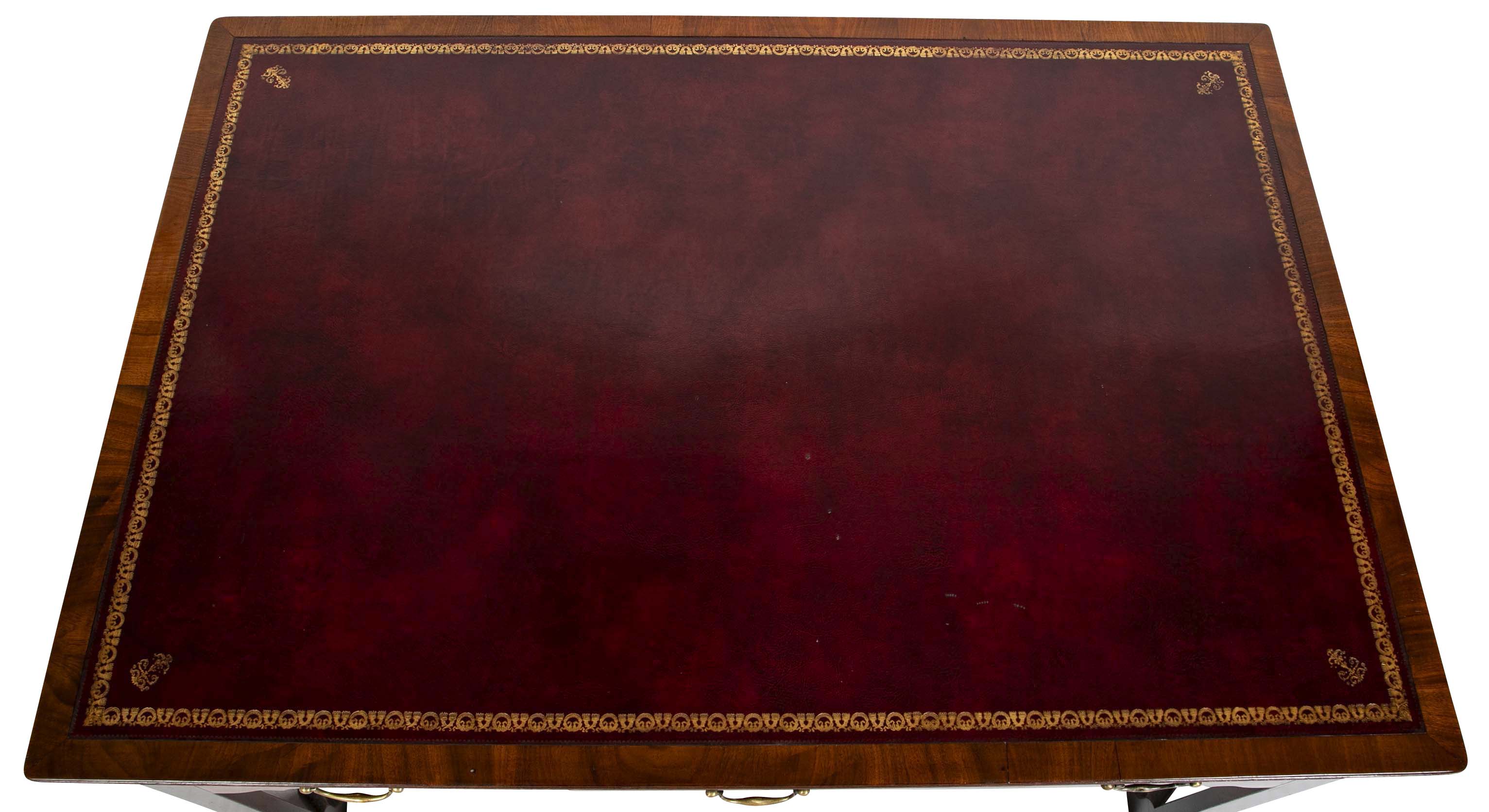 Chippendale Tooled Leather Top Partners Desk