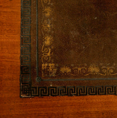 Bleached Mahogany Leather Top Writing Table