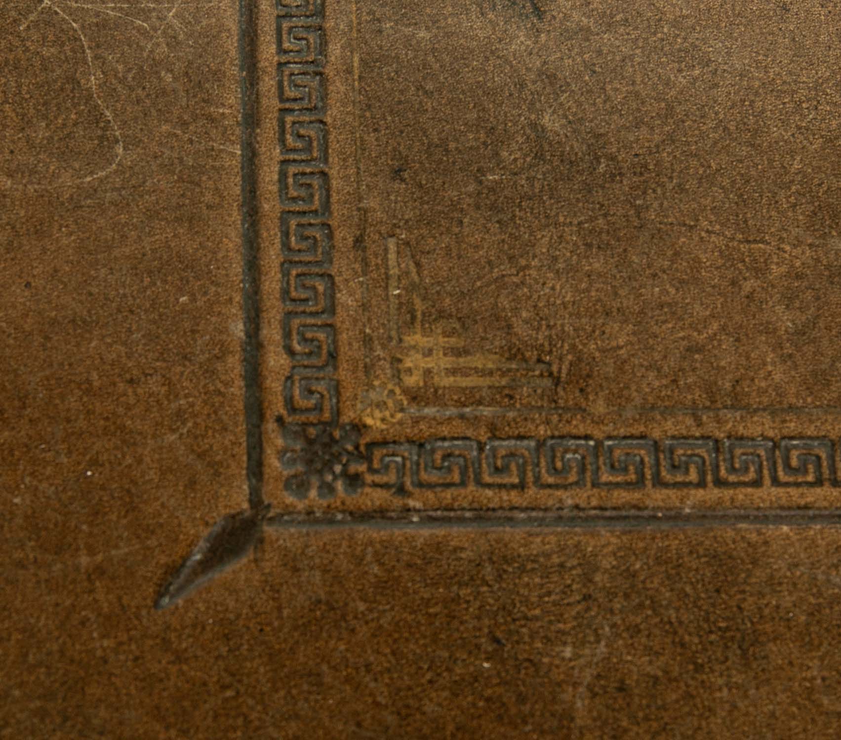 Bleached Mahogany Leather Top Writing Table