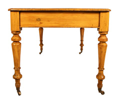 Bleached Mahogany Leather Top Writing Table