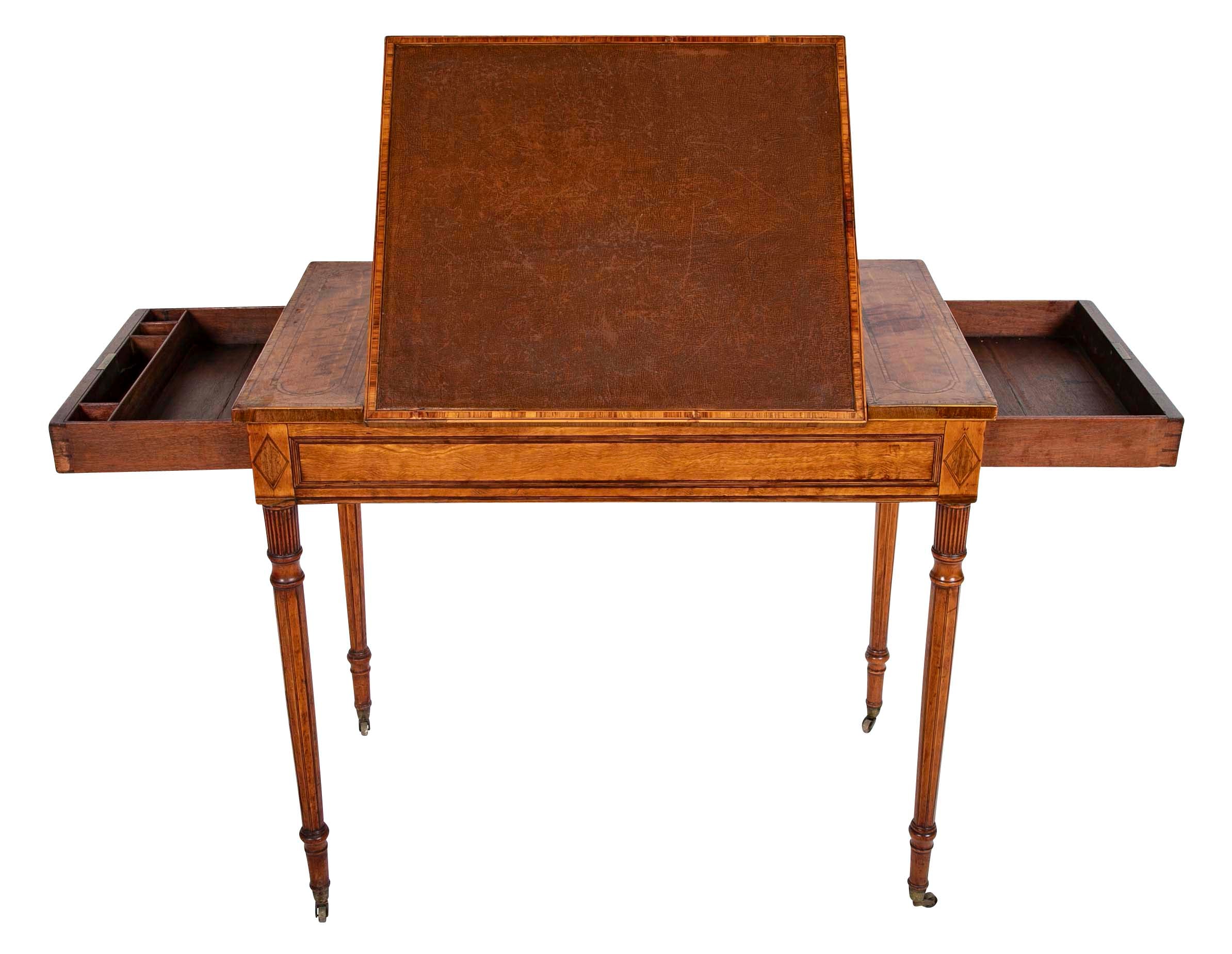 George III Satinwood Ratchet Top Desk