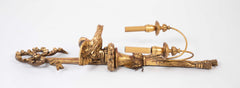 A Pair of Carved and Gilded Two Light Eagle Wall Sconces