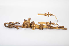 A Pair of Carved and Gilded Two Light Eagle Wall Sconces
