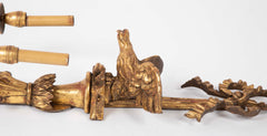 A Pair of Carved and Gilded Two Light Eagle Wall Sconces