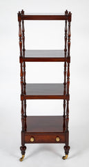 A Regency Four Tier Etagere with Rare Lotus Carved Legs