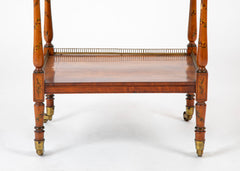 High Regency Bronze Gallery Three Tier Inlaid and Painted Etagere