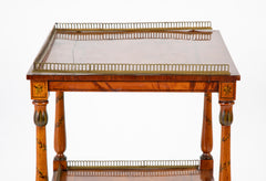 High Regency Bronze Gallery Three Tier Inlaid and Painted Etagere