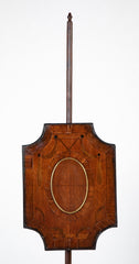Rare American Federal Fire or Pole Screen with Inlaid Drapery