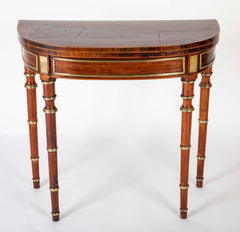 Regency Rosewood Banded Foldover Games Table Attributed to John McLean