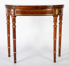 Regency Rosewood Banded Foldover Games Table Attributed to John McLean