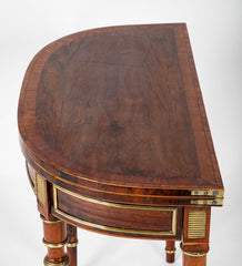Regency Rosewood Banded Foldover Games Table Attributed to John McLean