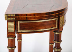 Regency Rosewood Banded Foldover Games Table Attributed to John McLean