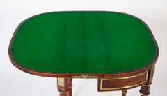 Regency Rosewood Banded Foldover Games Table Attributed to John McLean