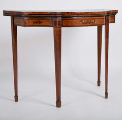 Rare George III Satinwood Game Table with Painted Decor