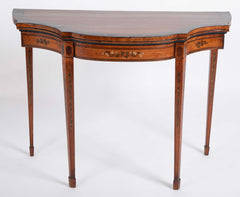 Rare George III Satinwood Game Table with Painted Decor