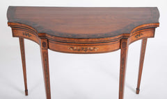 Rare George III Satinwood Game Table with Painted Decor