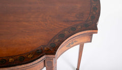 Rare George III Satinwood Game Table with Painted Decor