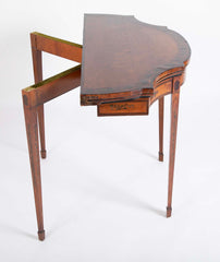 Rare George III Satinwood Game Table with Painted Decor