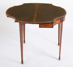Rare George III Satinwood Game Table with Painted Decor
