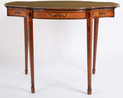 Rare George III Satinwood Game Table with Painted Decor