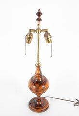 A Similar Pair of Lignum Vitae Classical Lamps.
