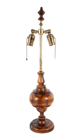 A Similar Pair of Lignum Vitae Classical Lamps.