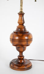 A Similar Pair of Lignum Vitae Classical Lamps.