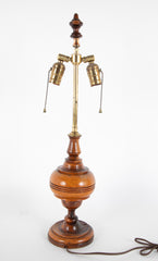 A Similar Pair of Lignum Vitae Classical Lamps.