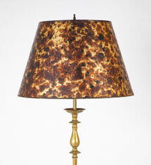 Bronze Turned Floor Lamp with Faux Tortoiseshell Shade