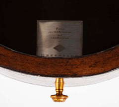 Cylinder Form Leather Faced Side Table with Faux Book Bindings on Drawers and Doors