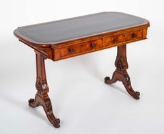 Important William IV Period Desk with Superb Carving Signed Holland & Sons