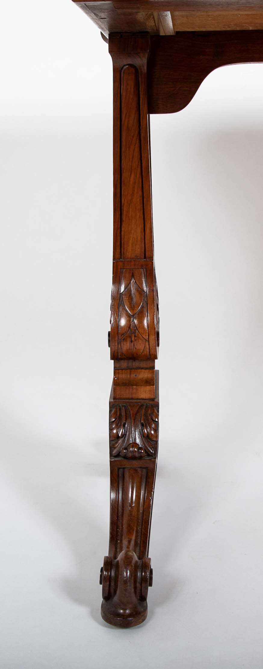 Important William IV Period Desk with Superb Carving Signed Holland & Sons