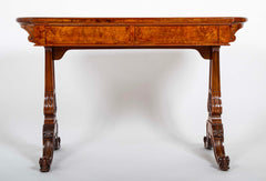 Important William IV Period Desk with Superb Carving Signed Holland & Sons
