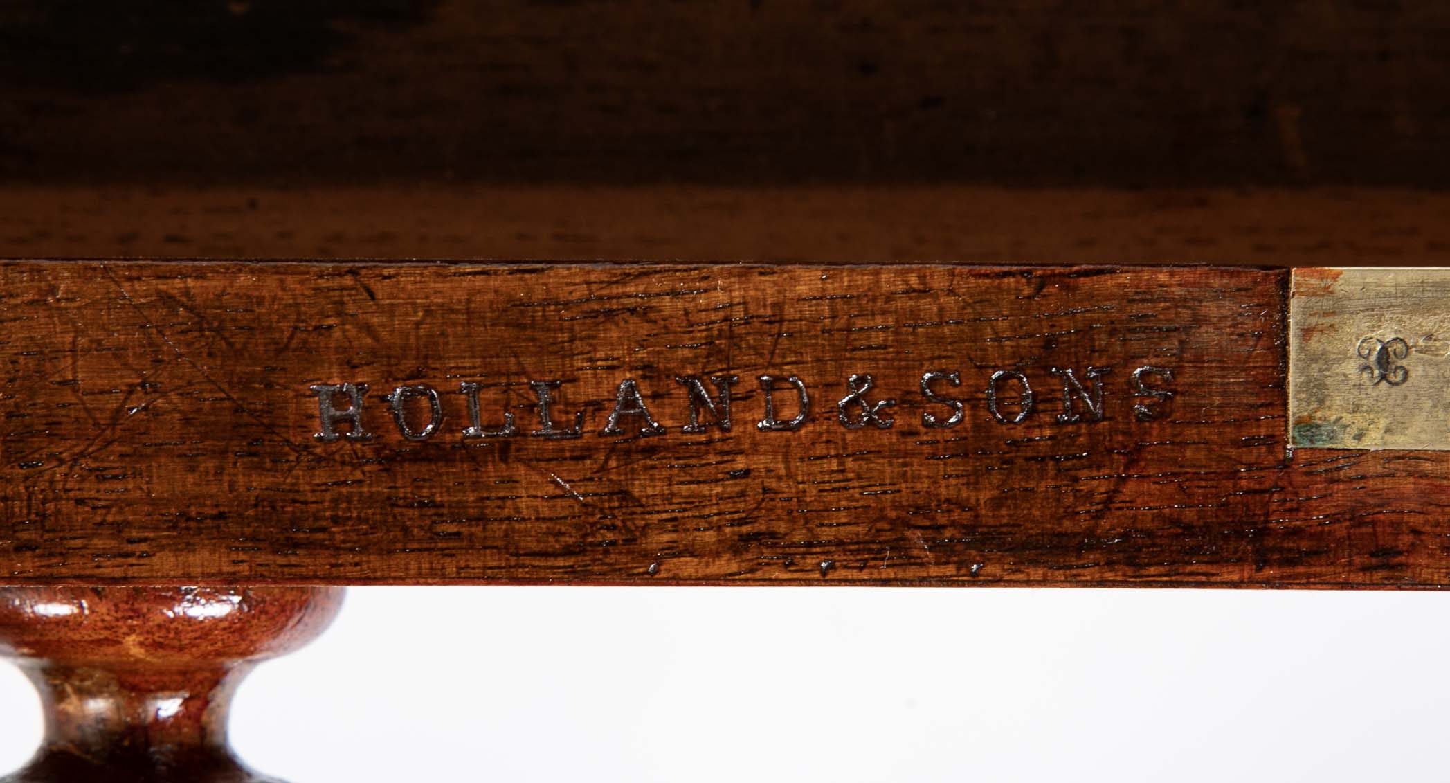 Important William IV Period Desk with Superb Carving Signed Holland & Sons