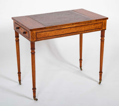 Rare George III Period Satinwood Ratchet Top Octagonal Leg Desk