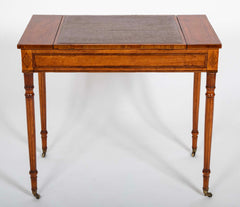 Rare George III Period Satinwood Ratchet Top Octagonal Leg Desk