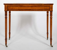 Rare George III Period Satinwood Ratchet Top Octagonal Leg Desk