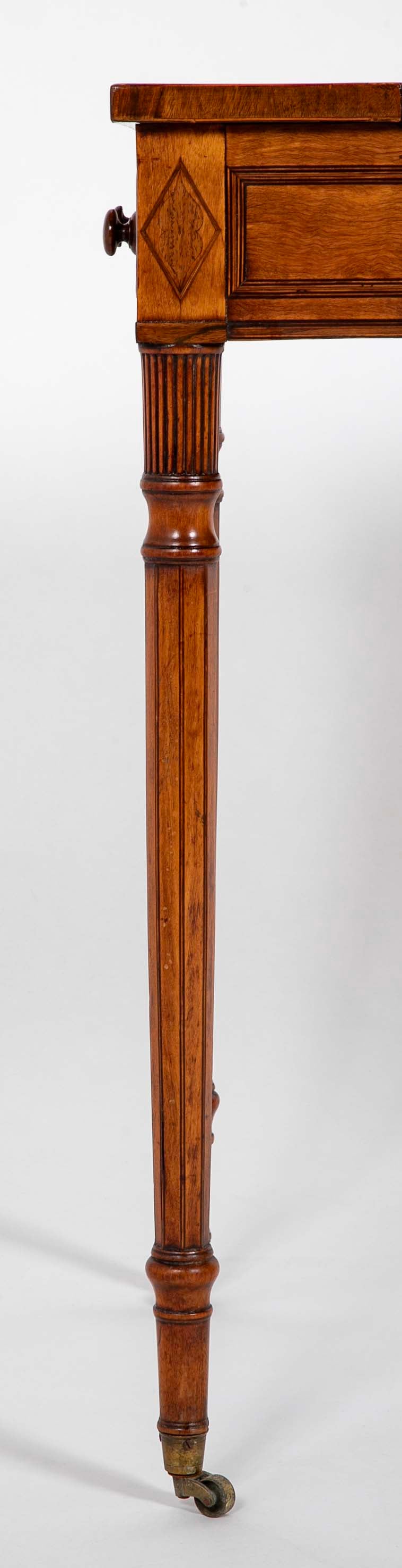 Rare George III Period Satinwood Ratchet Top Octagonal Leg Desk