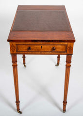 Rare George III Period Satinwood Ratchet Top Octagonal Leg Desk