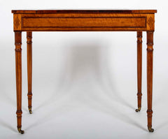 Rare George III Period Satinwood Ratchet Top Octagonal Leg Desk